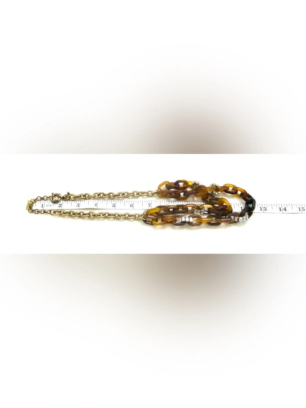 J. Crew Gold-Tone Chain with Tortoiseshell & Rhinestone Accent Necklace